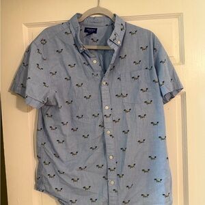 Arizona Jean Company Light Blue Men's Shirt with Tropical Print